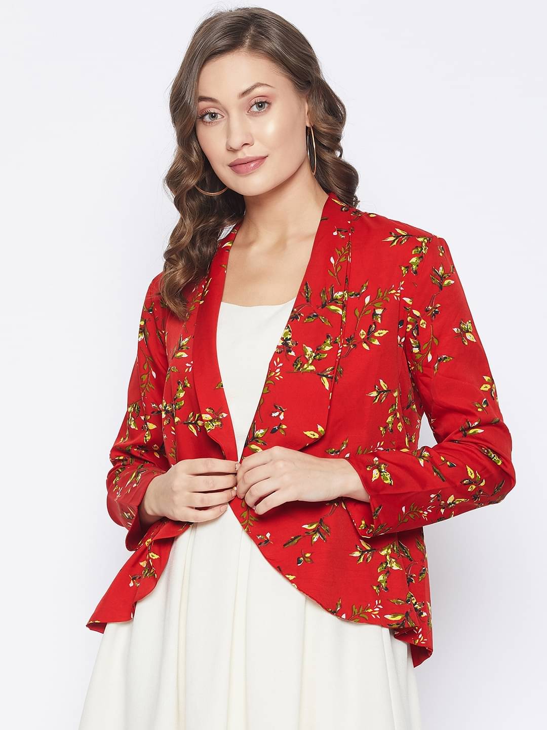     			Purys Polyester Blend Shrugs - Red Single