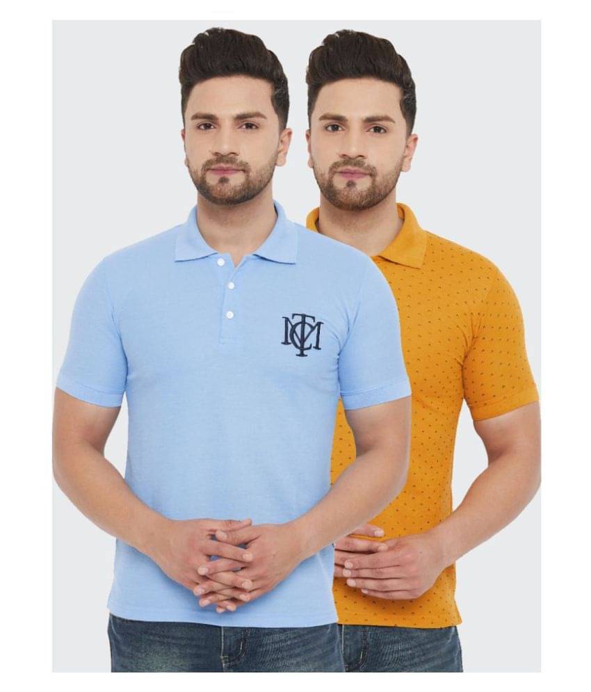 The Million Club Pack of 2 Polyester Regular Fit Solid Half Sleeves Men's Polo T Shirt ( Blue ) The Million Club Pack of 2 Polyester Regular Fit Solid Half Sleeves Men's Polo T Shirt ( Blue )