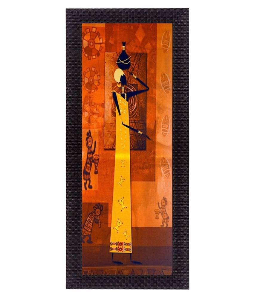 eCraftIndia Abstract Tribal Woman Satin Matt Texture UV Art Painting eCraftIndia Abstract Tribal Woman Satin Matt Texture UV Art Painting