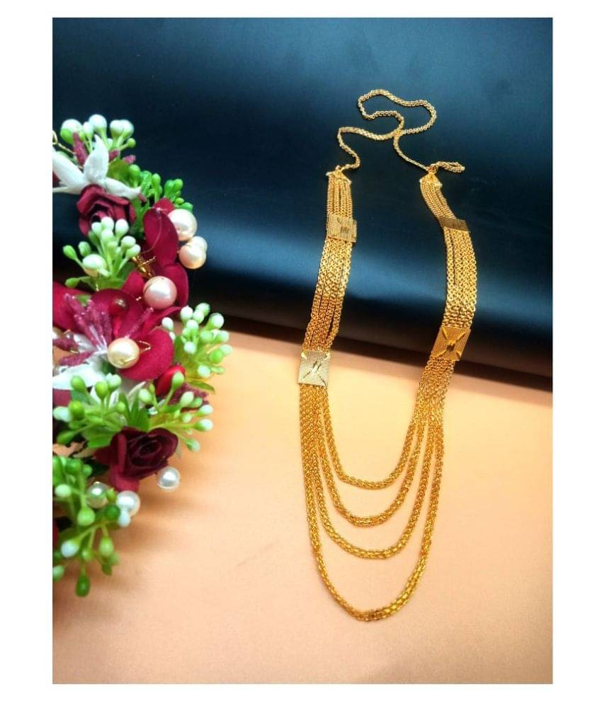 shankh-kriva Gold Plated Designer 4 Layer Necklace For Women or Girl-100520 shankh-kriva Gold Plated Designer 4 Layer Necklace For Women or Girl-100520
