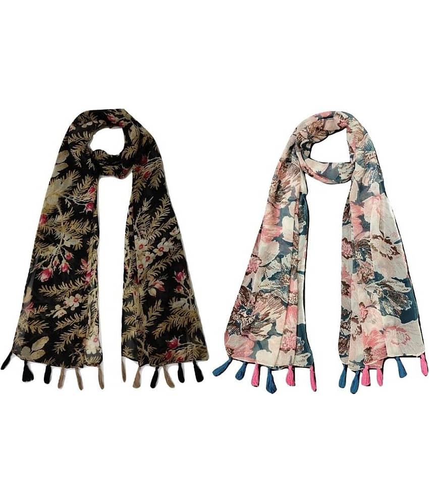 stolevilla Multi Printed Poly Cotton Yarn Stoles ( Pack of 2 ) - Dupattas & Shawls | Buy online on ZillyBuy