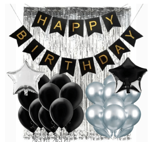     			Blooms Event 24 pcs HBD BlaCK banner combo