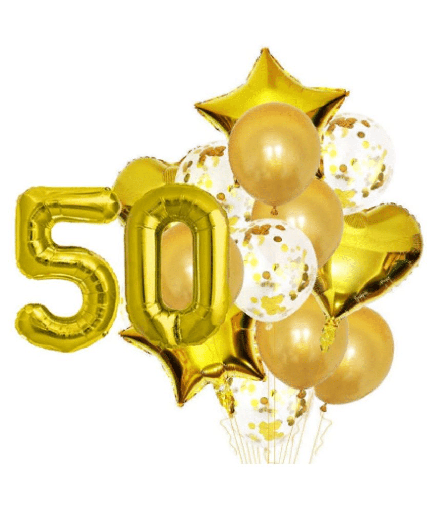     			Blooms Event 50 No. foil +2 Heart foil, 2  Star Foil ,5 Confetti Balloon , 5 Latex Balloon