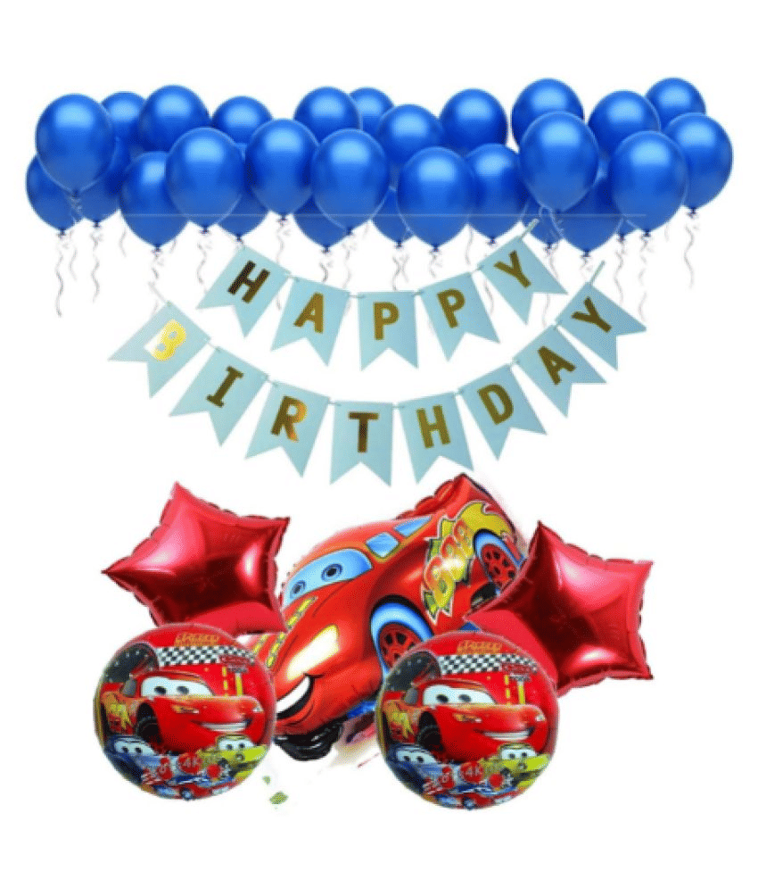     			Blooms Event Car Cartoon Foil BLUE theme  Balloon  Decoration