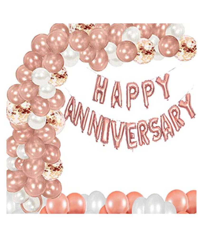     			Blooms Event  Happy Anniversary Decoration Items (Rose Gold