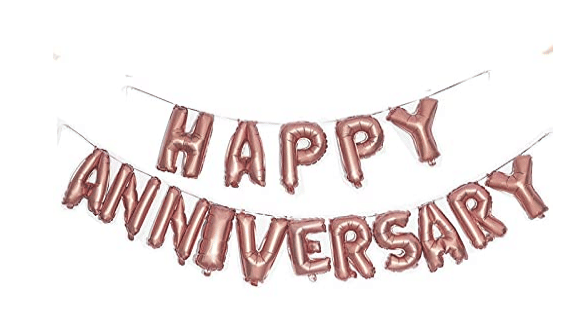     			Blooms Event Rose Gold Anniversary foil Balloon