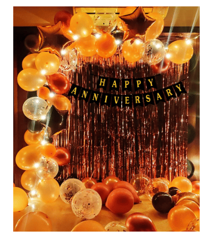     			Blooms Event   Rose Gold & Black Happy Anniversary Combo set