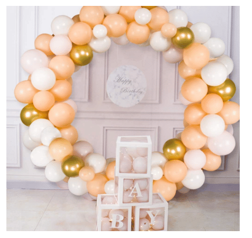     			Blooms Event Rose Gold, White and Golden Metallic Balloons Pack of 50
