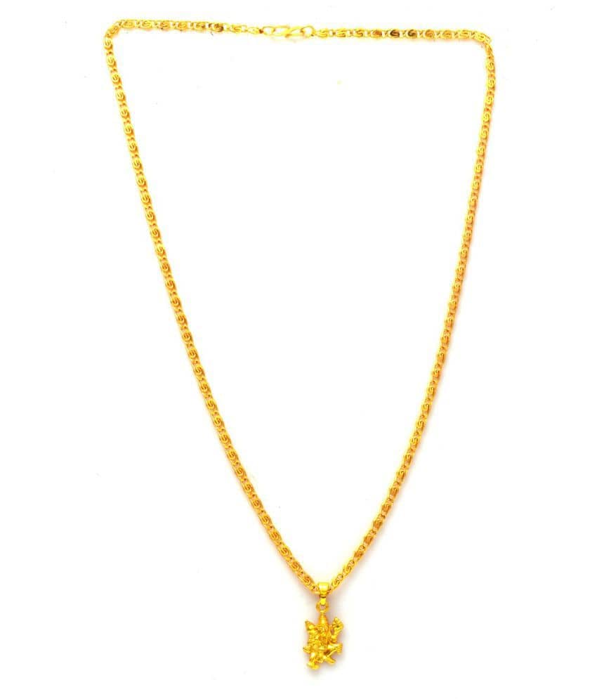 Jewar Mandi Lord Hanuman Ji Gold Plated Locket/Pendant with Link Chain Daily use for Men, Women & Girls, Boys - Jewellery Sets | Buy online on ZillyBuy