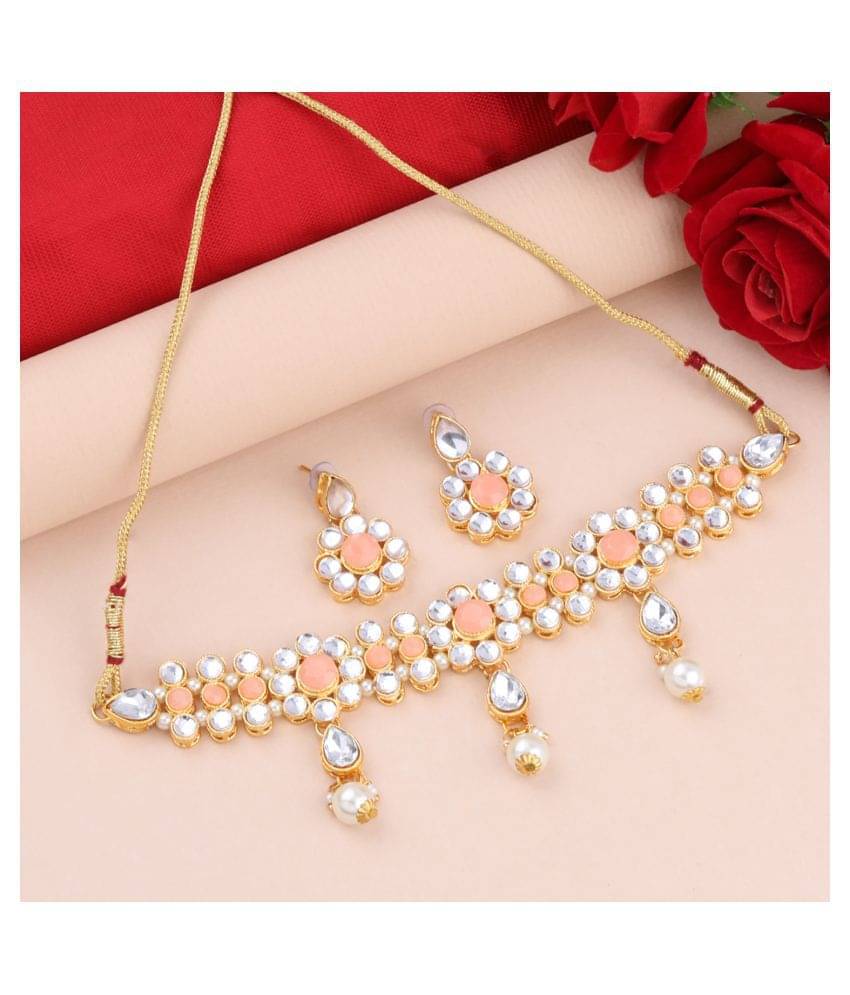     			Silver Shine Alloy Orange Contemporary/Fashion Necklaces Set Collar