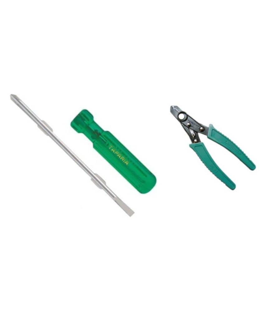 Taparia Set of 2 Hand Tool Combo (Wire Stripper & Cutter (WS06)/ Double End Screwdriver)