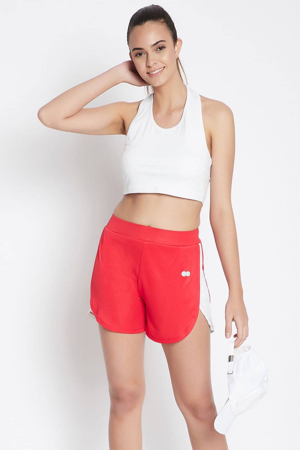     			Clovia Maroon Polyester Solid Shorts - Single
