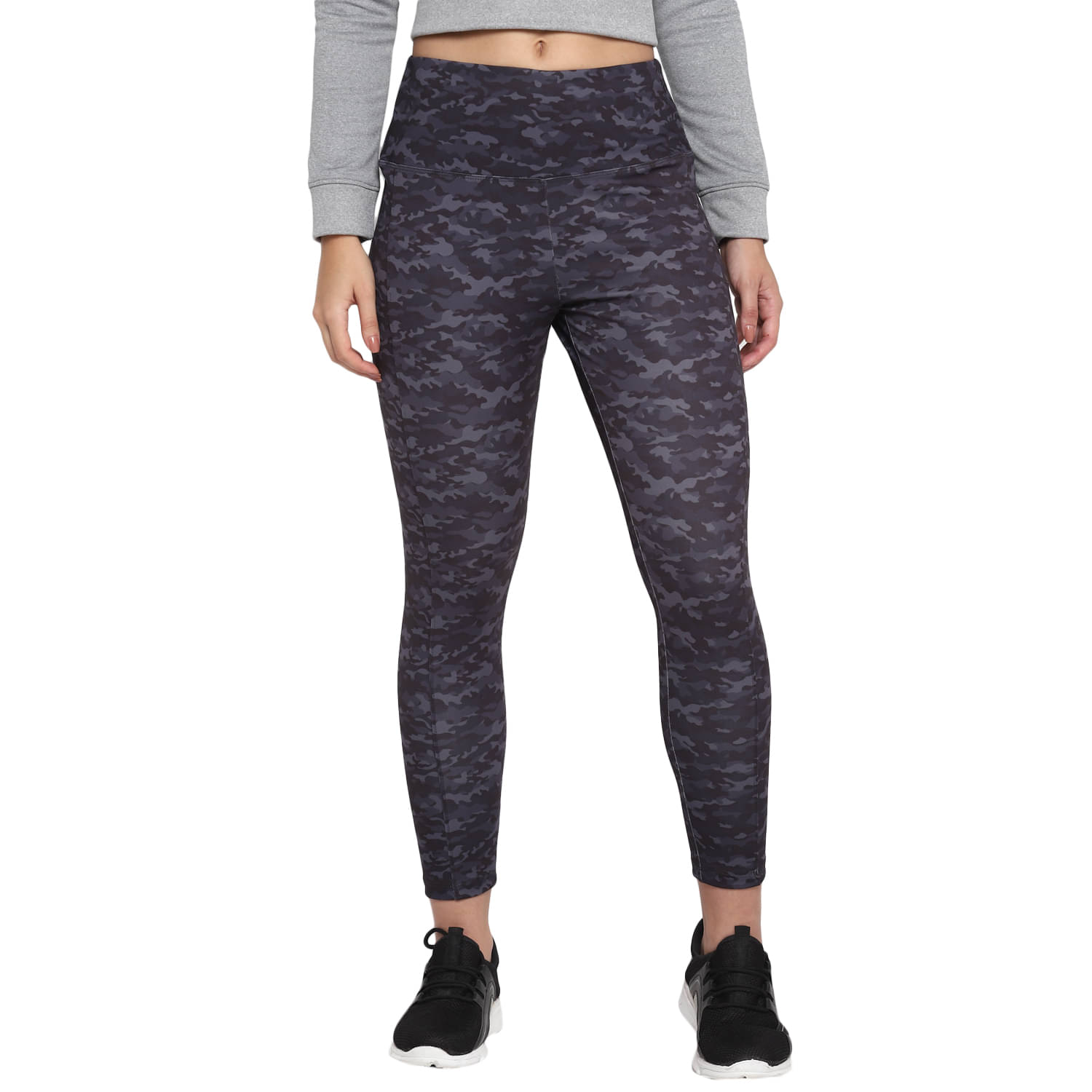     			OFF LIMITS Black Poly Spandex Printed Tights - Single