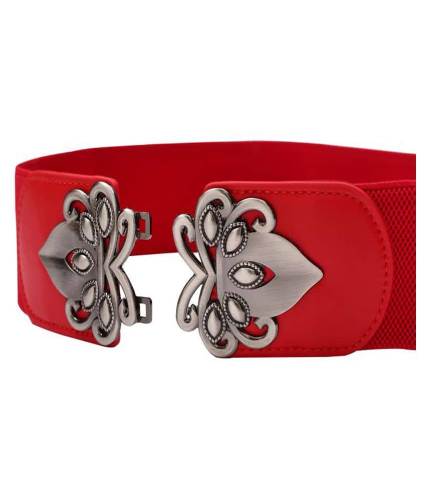 Romp Fashion Women's Red Faux Leather Casual Belt ( )