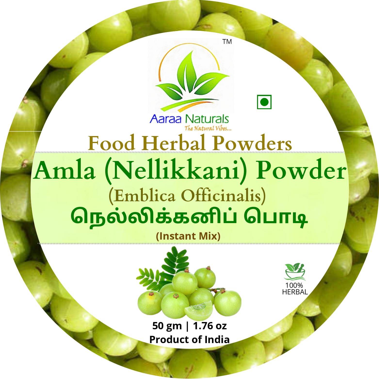     			Aaraa Amla (Nellikkani) Powder Instant Mix 50 gm Pack of 2