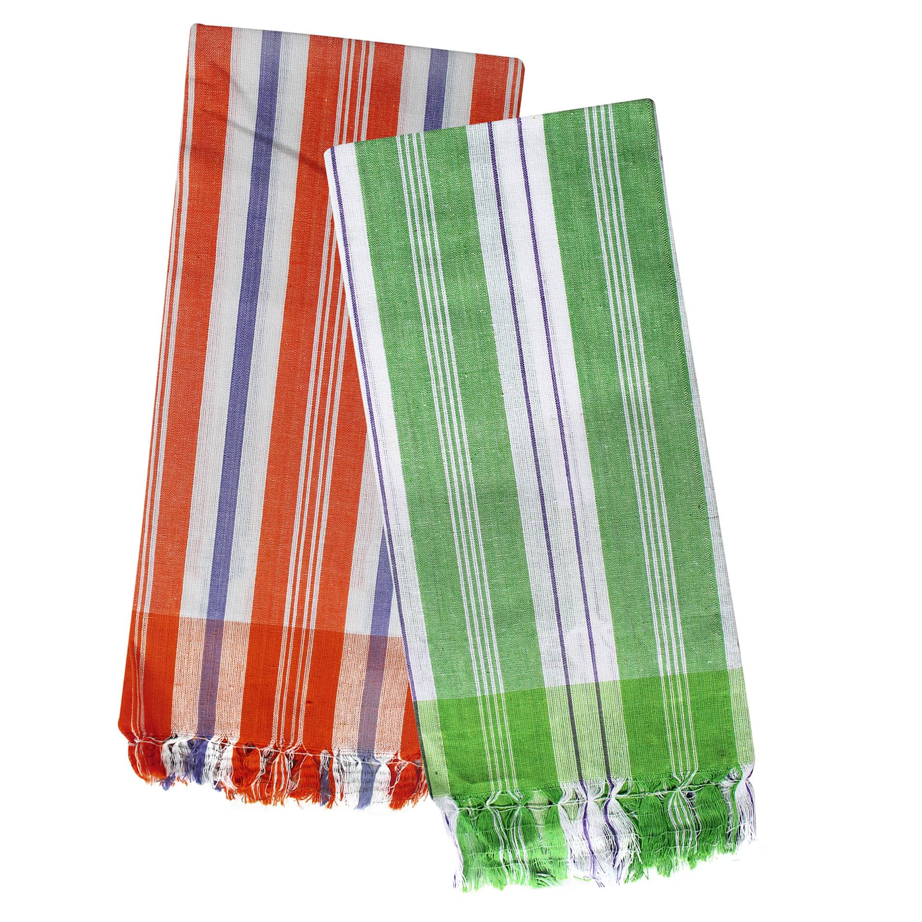     			Feather Green Set of 2 Non Terry Bath Towel Multi