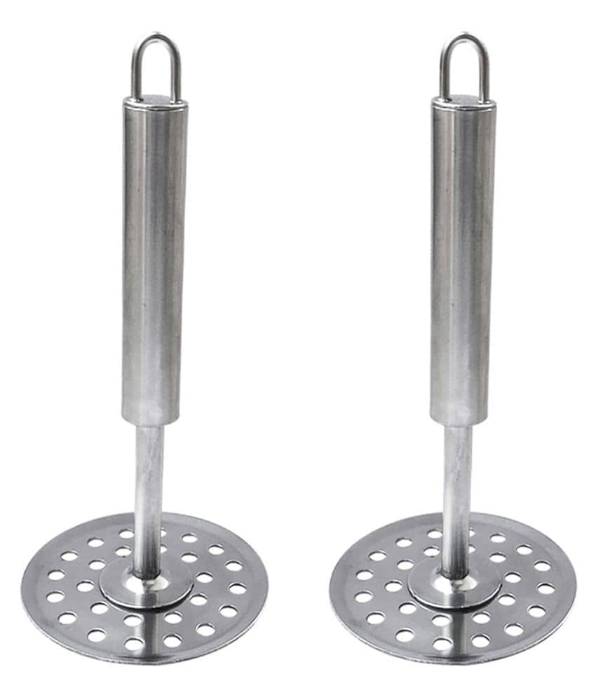 JISUN Potato Masher/Pav Bhaji Masher/Vegetable Masher Stainless Steel Masher  (Pack of 2)