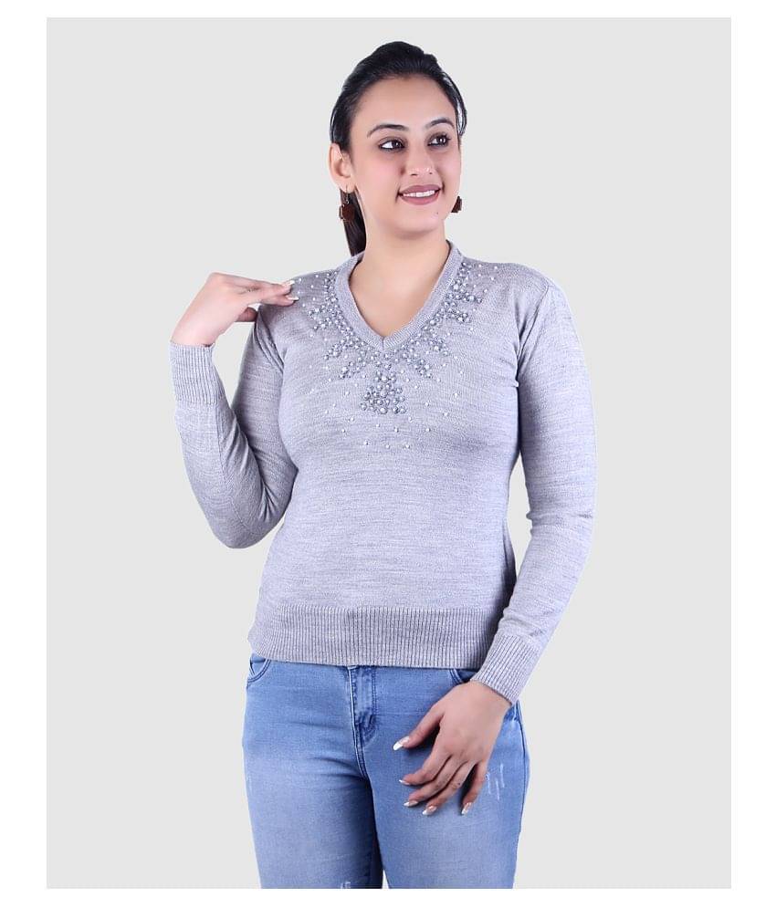 Ogarti Woollen Grey Pullovers - Single Ogarti Woollen Grey Pullovers - Single