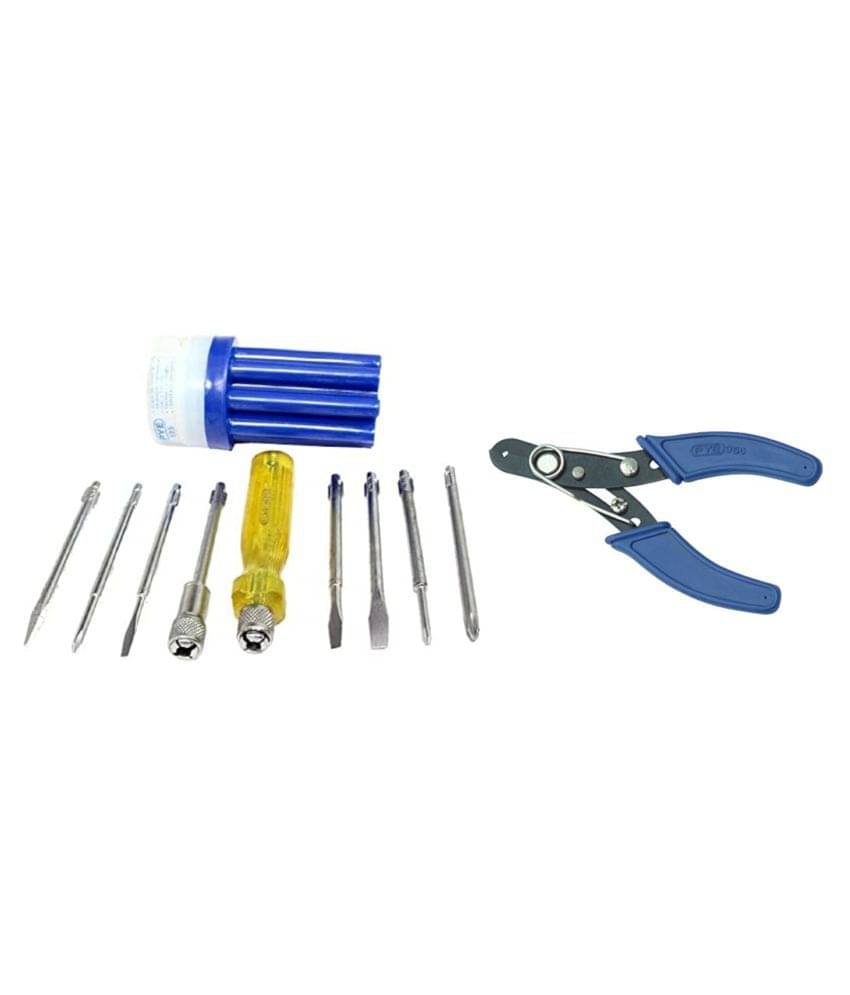     			PYE Set of 2 Hand Tool (Wire Stripper & Cutter(950)/8 pc Screw driver Kit(595)