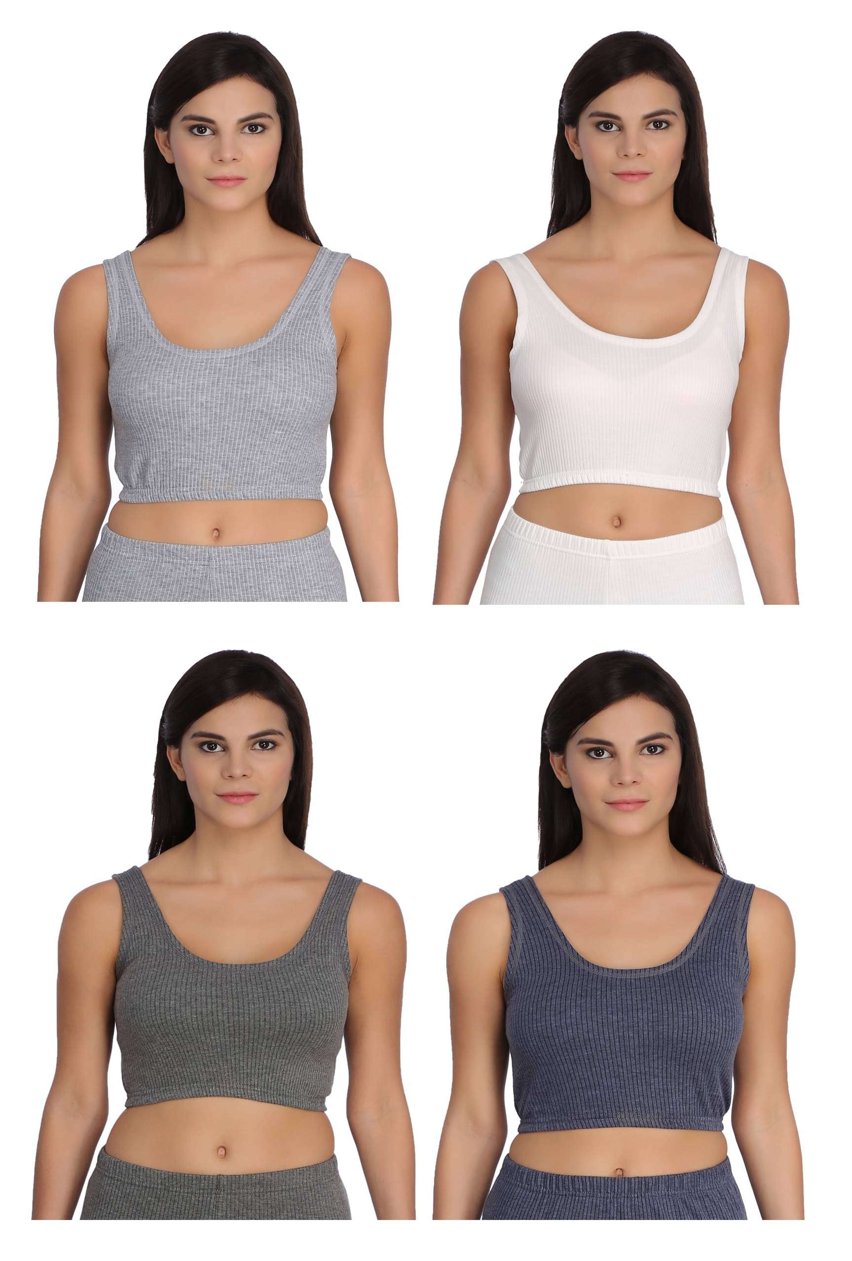     			Selfcare Cotton Blend Topwear - Grey Pack of 4