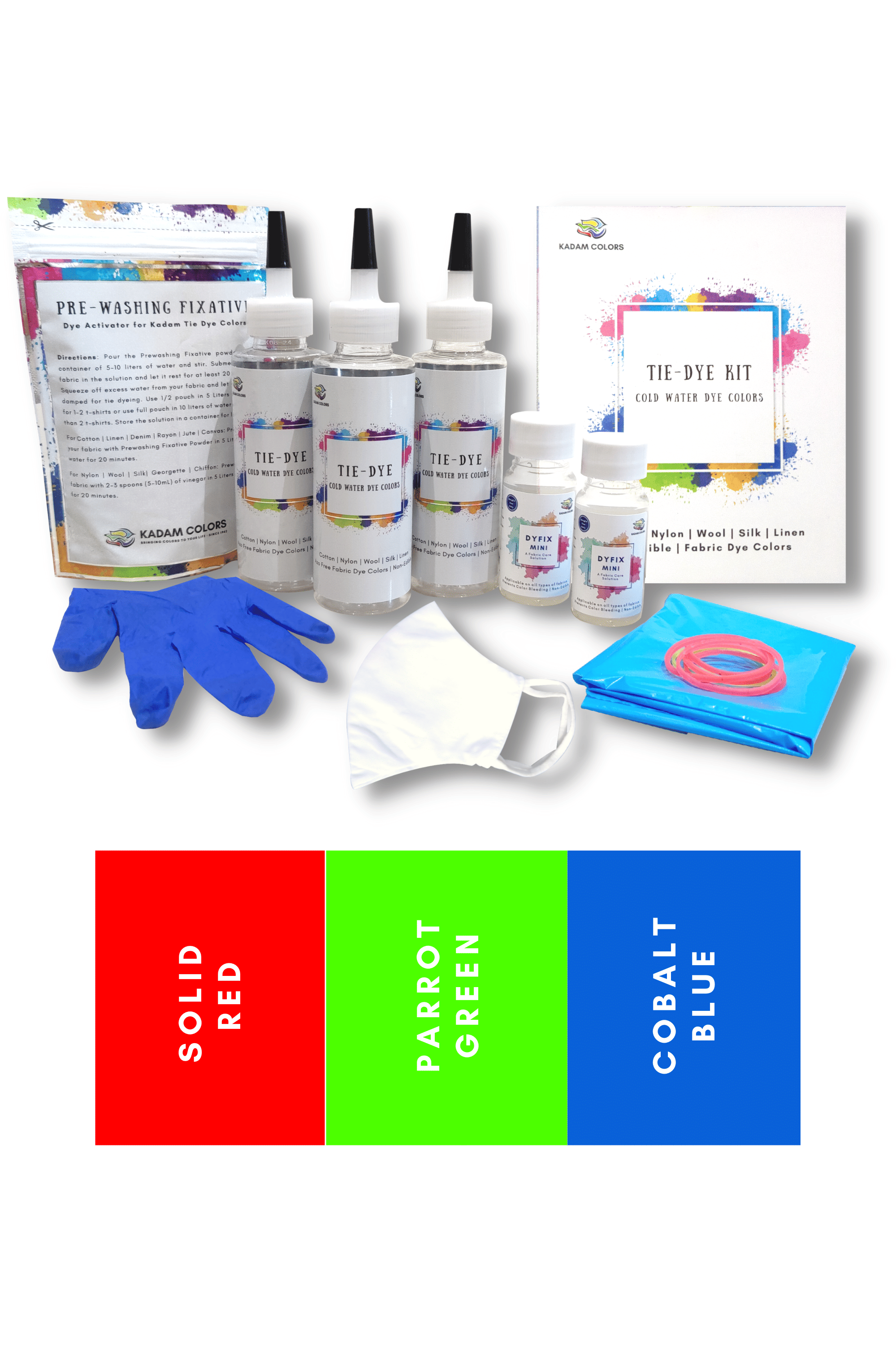     			Kadam Multicolour Tie Dye Kit, RGB #8, Set of 3 Colors, Cold Fabric Dyeing