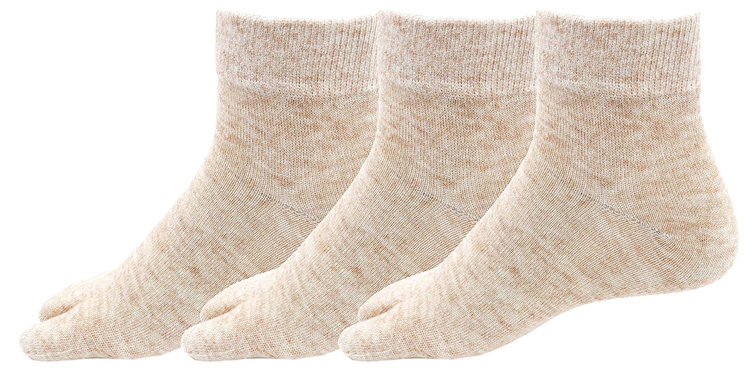     			RC. ROYAL CLASS Women's Beige Woolen Combo Ankle Length Socks ( Pack of 3 )