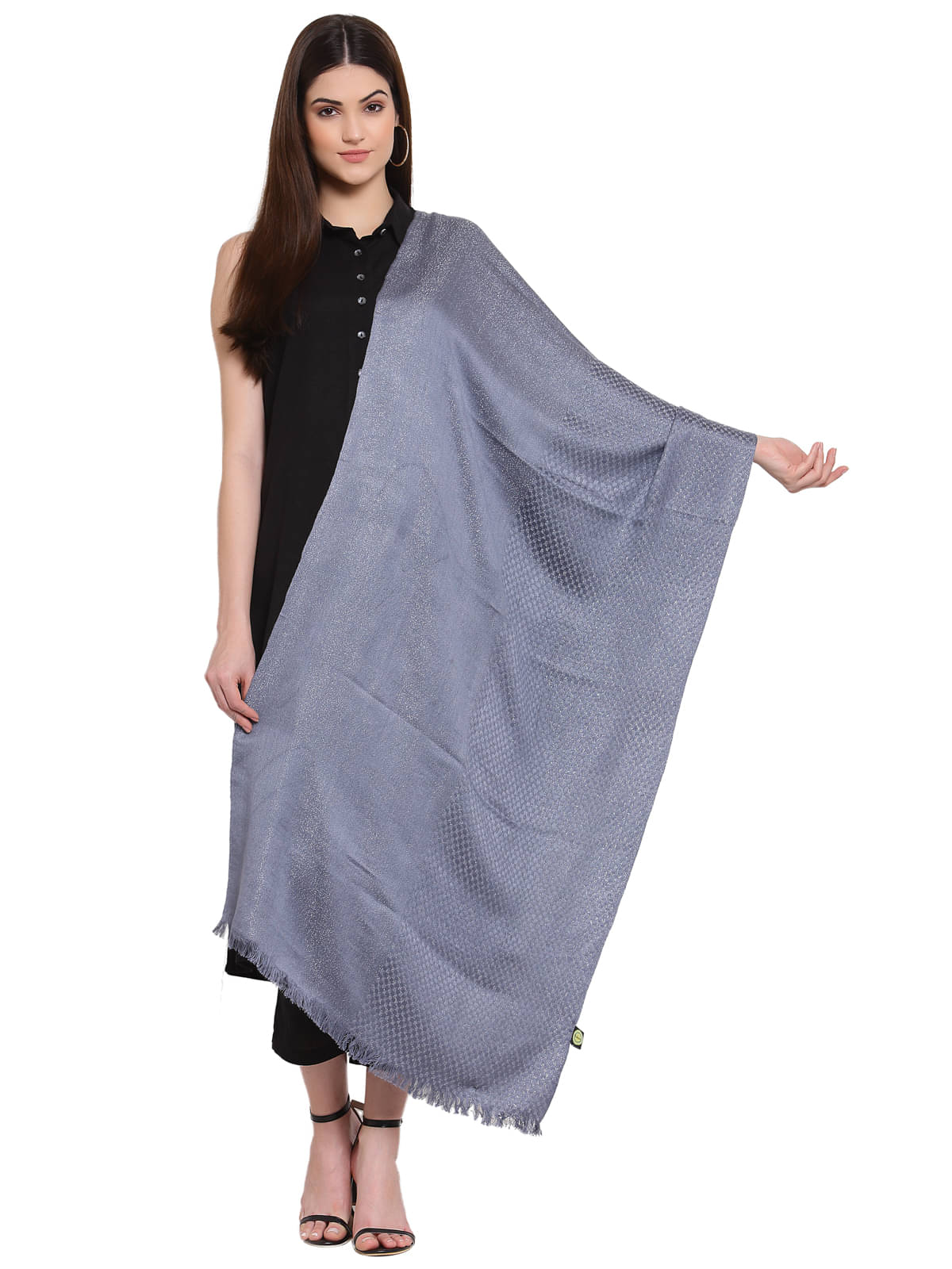    			Anekaant Gray Printed Viscose Stoles ( Pack of 1 )