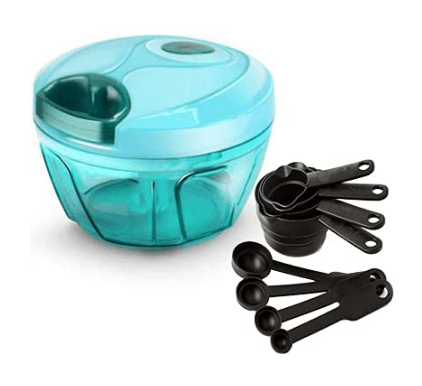     			Blooms Malll Chopper +  8Pcs Black Measuring Cups and Spoons Set
