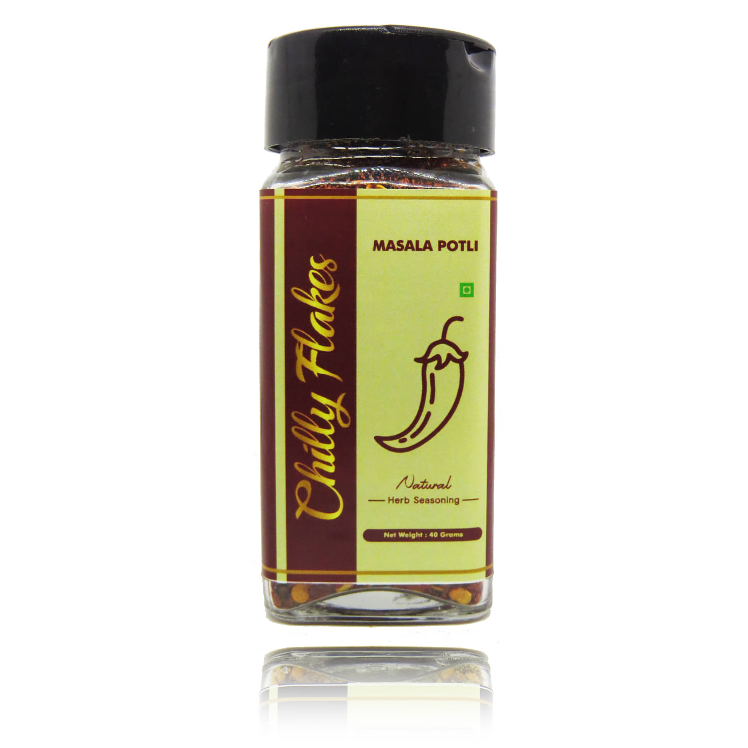     			Masala Potli Dried Chilly Flakes for Cooking, Garnishing, Natural Dark Red 40 gm