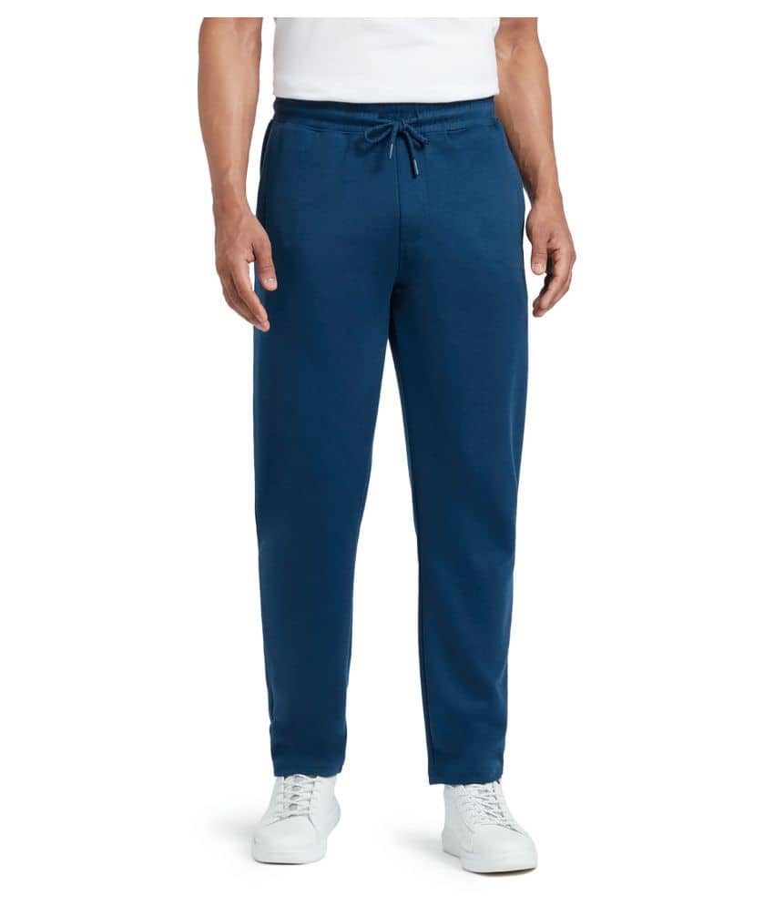 XYXX Blue Cotton Plain Trackpants Single - Track Pants | Buy online on ZillyBuy