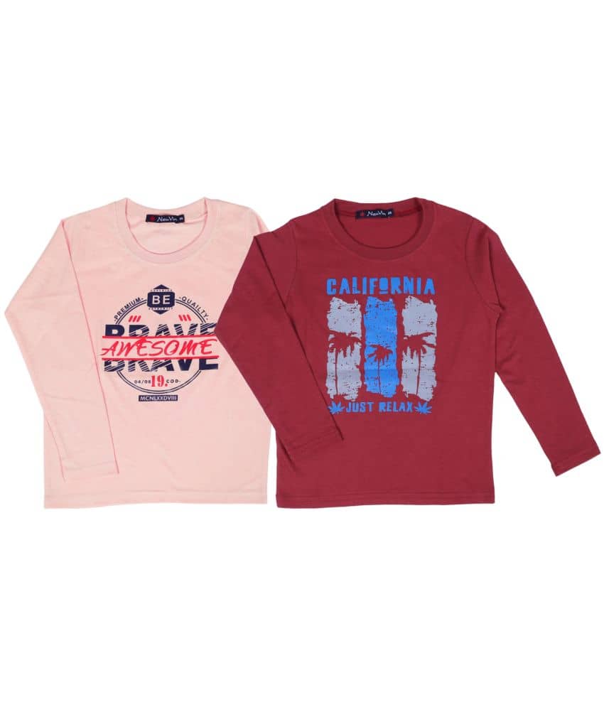 NEUVIN Pack of 2 Boys Cotton Blend Polo T-Shirt ( Multi Color )