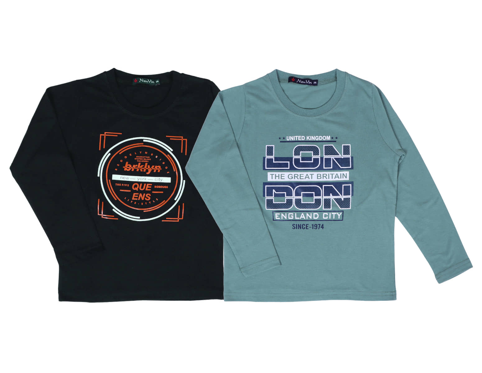 NEUVIN Pack of 2 Baby Boys Cotton T Shirts ( Multi )