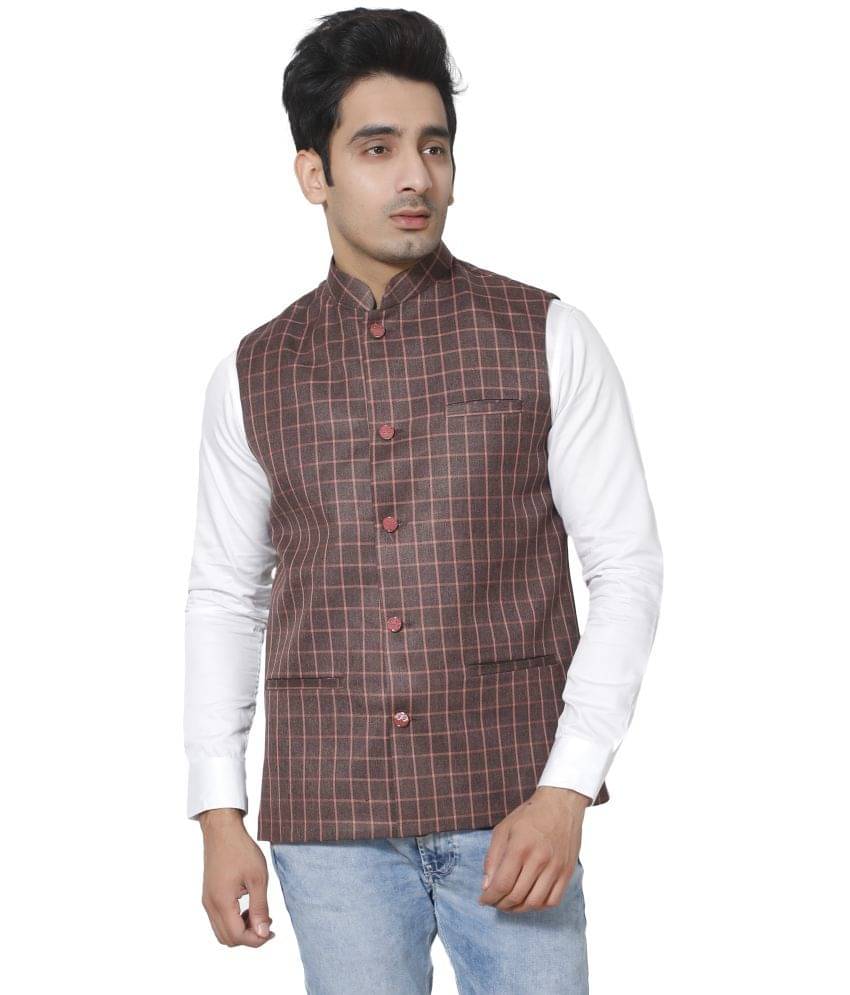 Fourfolds Maroon Waistcoat     			Fourfolds Maroon Waistcoat