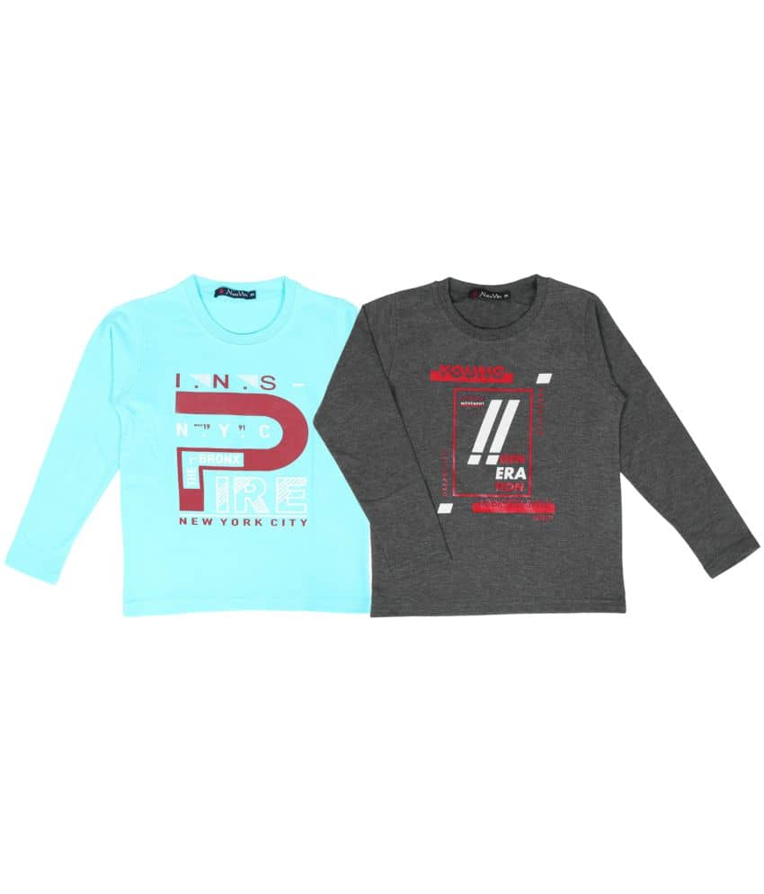 NEUVIN Pack of 1 Boys Cotton Blend T-Shirt ( Multi Color )