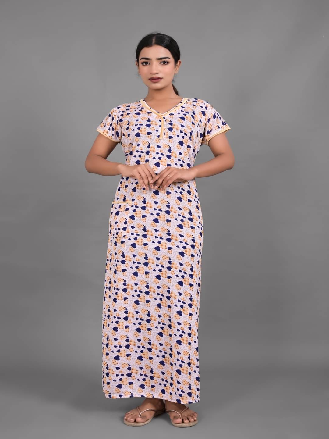 Anjaneya Creations Beige Satin Women's Nightwear Nighty & Night Gowns ( Pack of 1 )     			Anjaneya Creations Beige Satin Women's Nightwear Nighty & Night Gowns ( Pack of 1 )