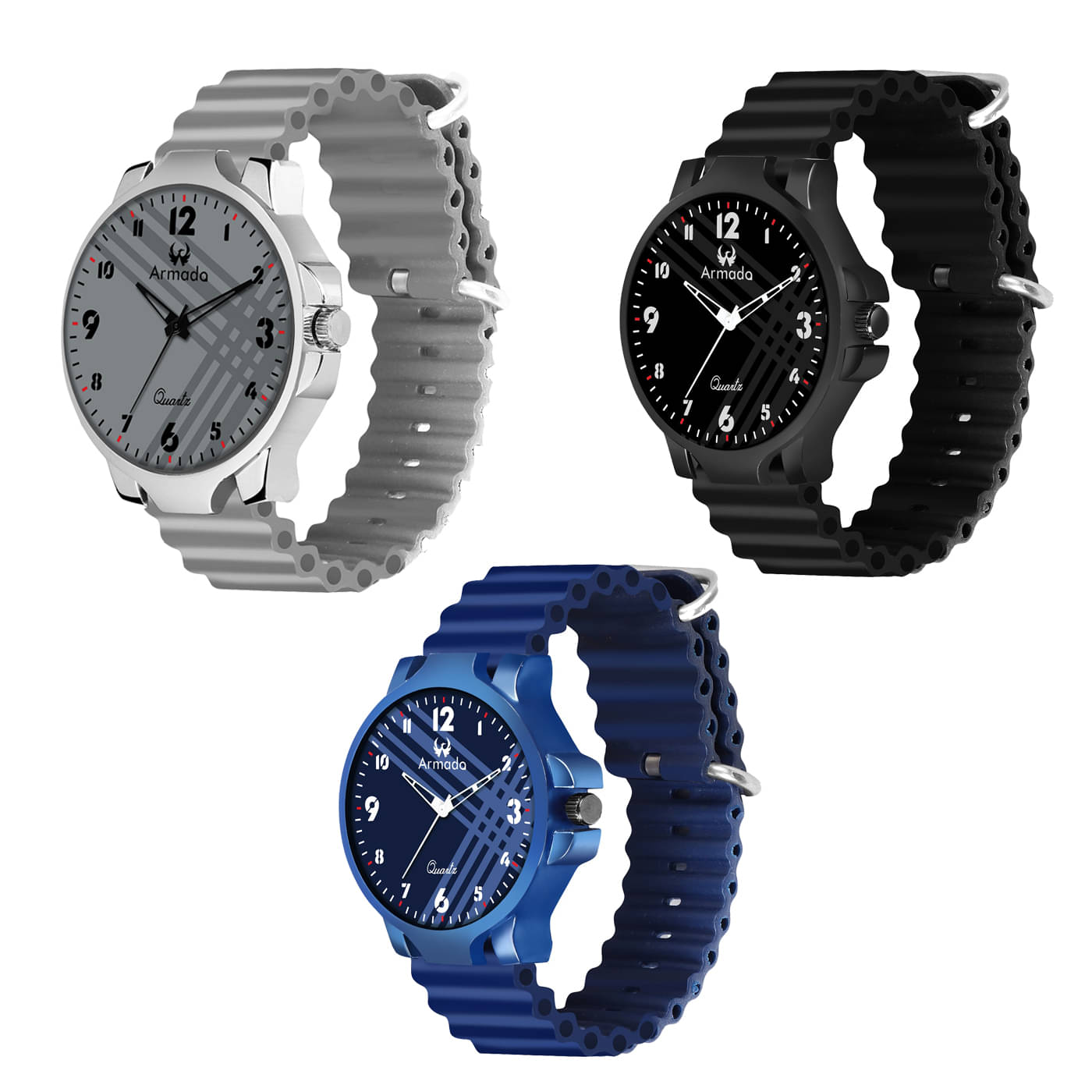     			Armado Light Grey Silicon Analog Men's Watch