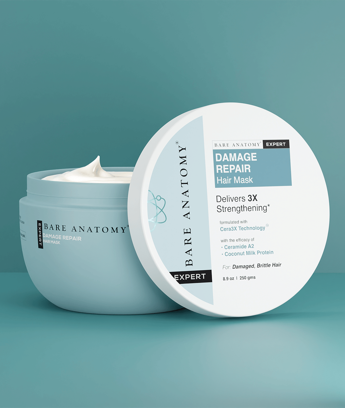 Bare Anatomy Ceramide A2 Damage Repair Hair Mask Delivers 3X Strengthening For Damaged Brittle Hair, 250gm (Pack of 1)