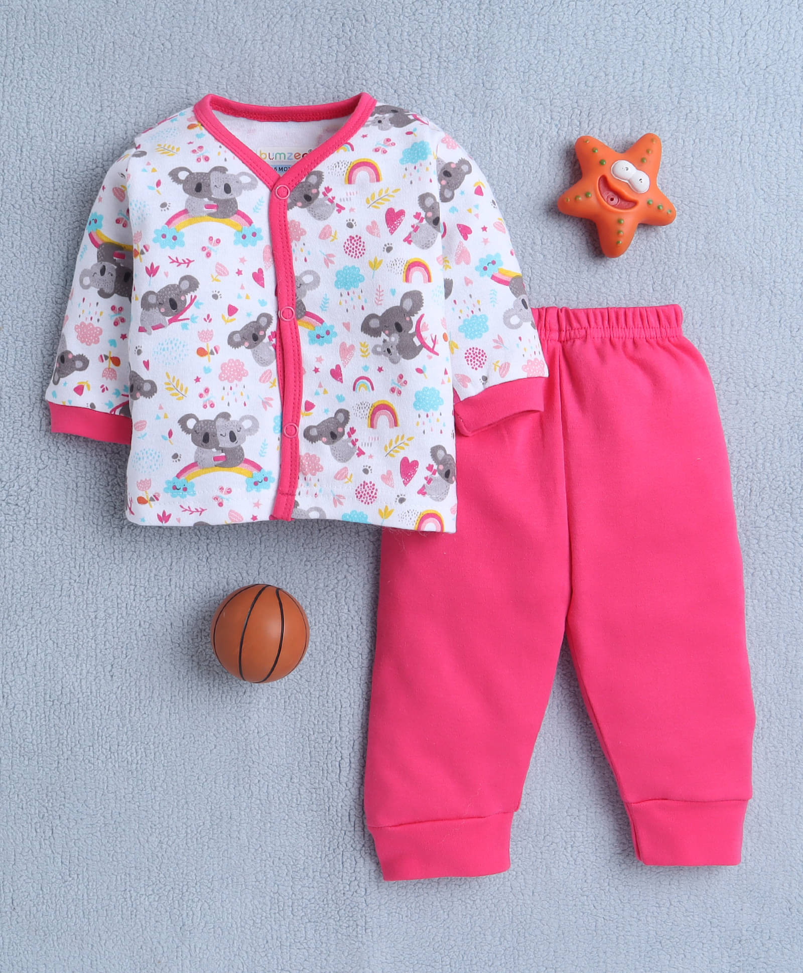     			BUMZEE Pack of 1 Baby Girls 100% Cotton Pyjama ( Pink )