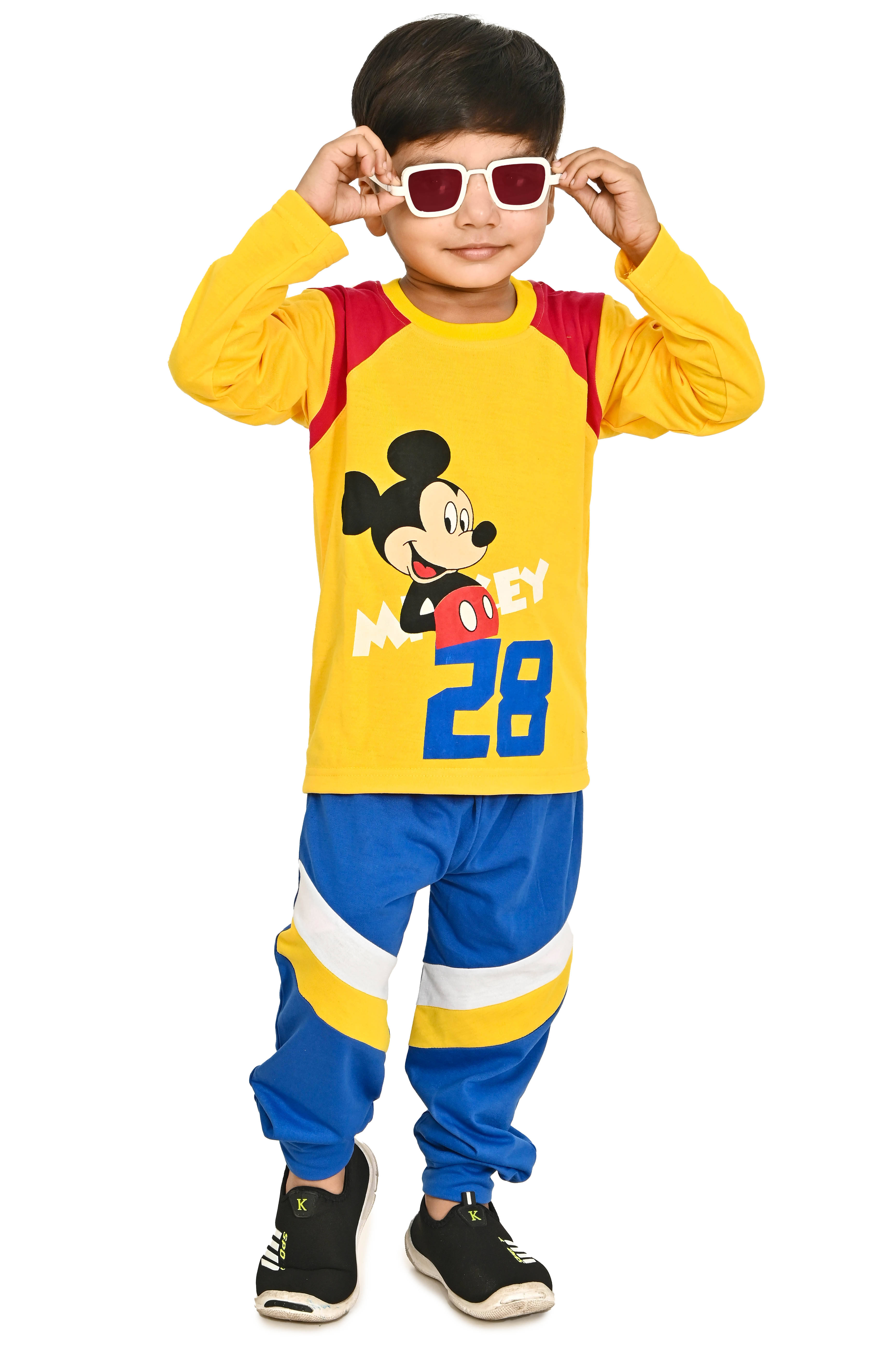 Chandrika Pack of 1 Boys Cotton Blend T-Shirt & Pants Set ( Yellow ) Chandrika Pack of 1 Boys Cotton Blend T-Shirt & Pants Set ( Yellow )