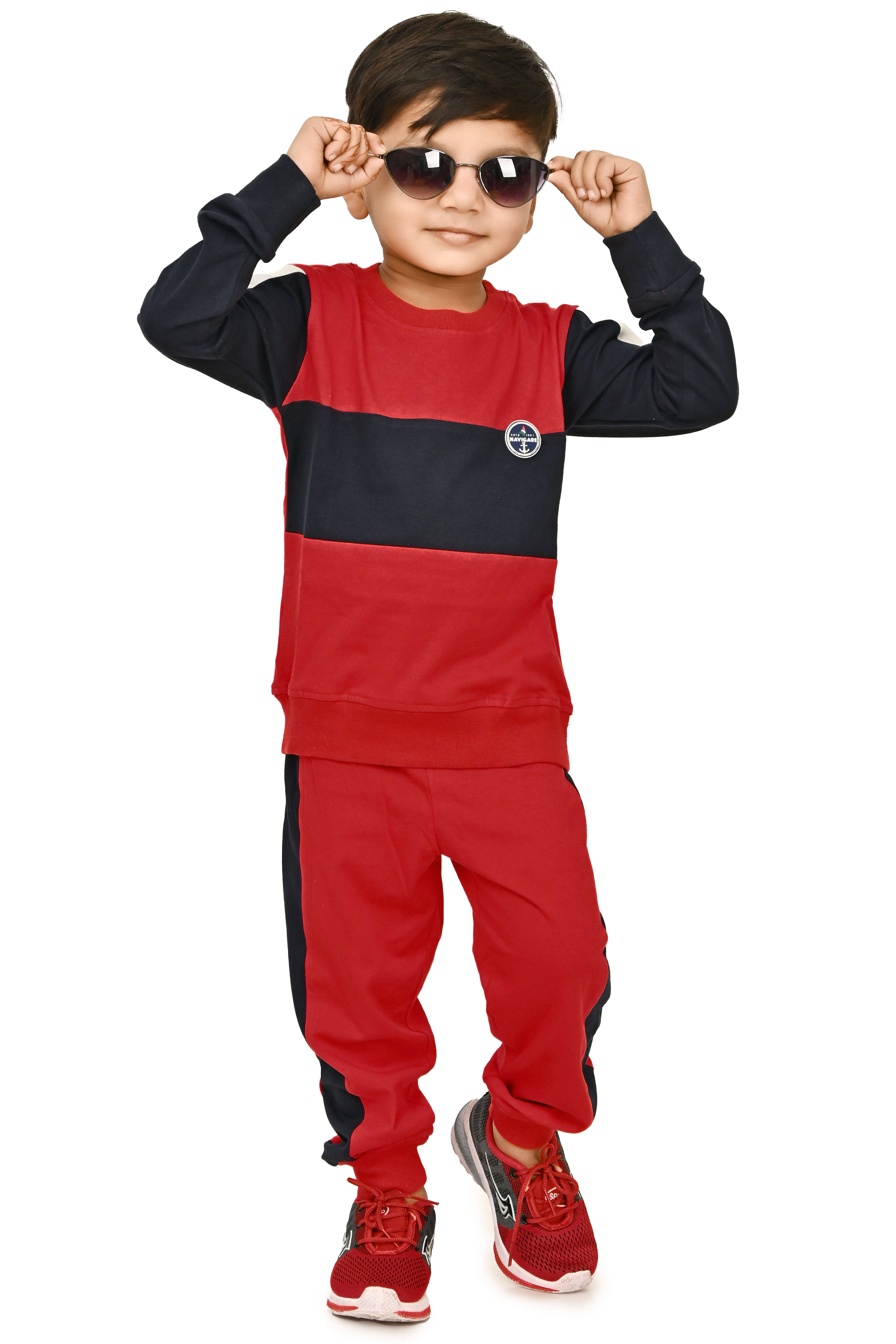 Chandrika Pack of 1 Boys Cotton Blend T-Shirt & Pants Set ( Maroon ) Chandrika Pack of 1 Boys Cotton Blend T-Shirt & Pants Set ( Maroon )