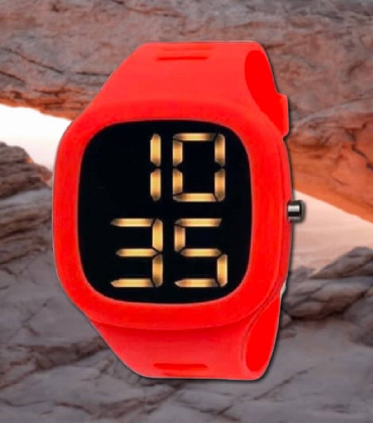     			Cosmic Red PU Digital Men's Watch