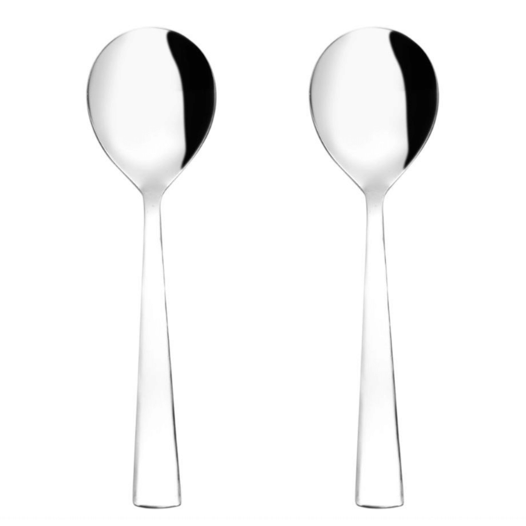     			Cutlux Service Spoon Stainless Steel Plain Serving Spoon Silver ( Pack of 2 )