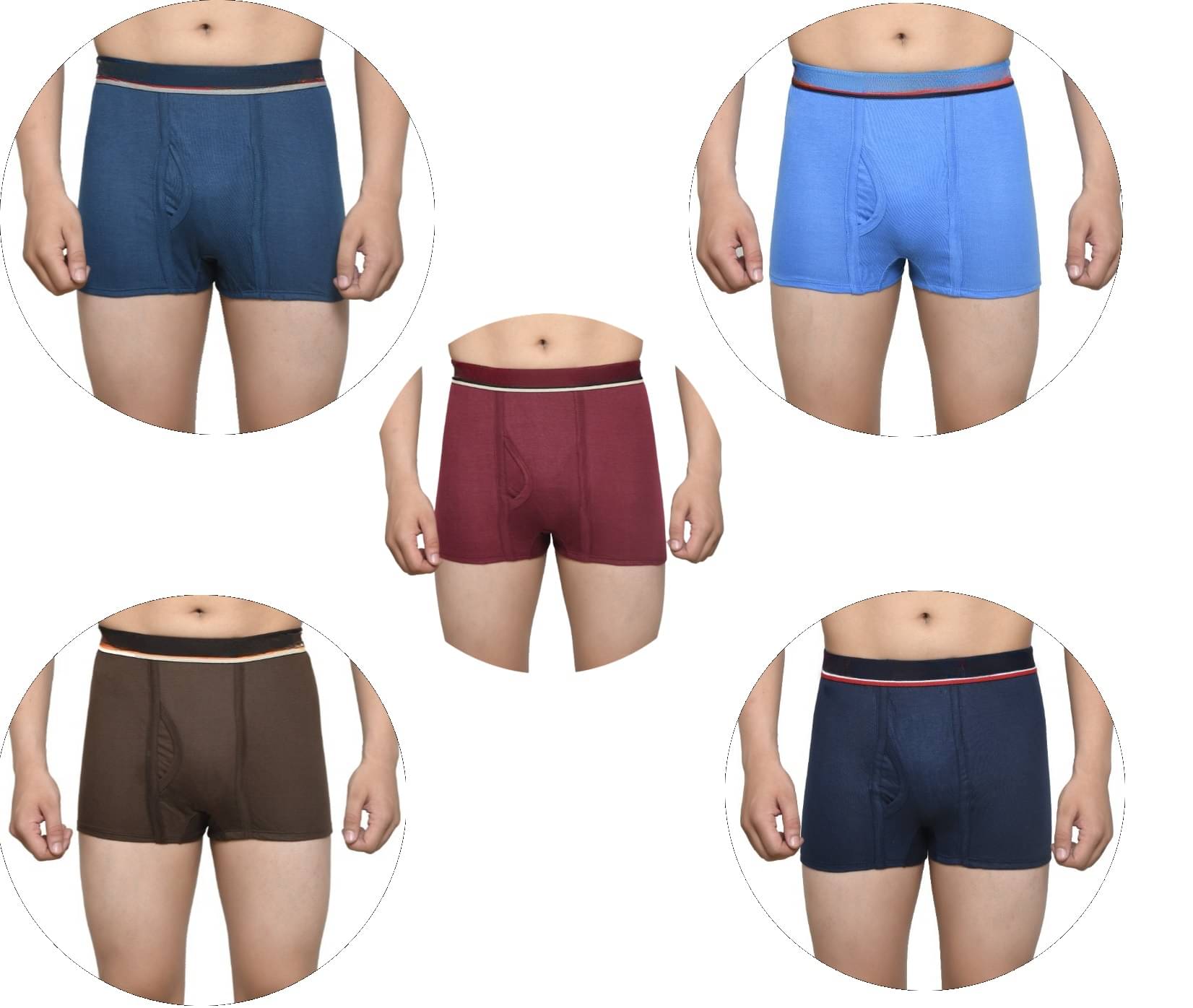 D1 DIFFERENT ONE Pack of 5 Cotton Trunks For Men's ( Multicolor ) D1 DIFFERENT ONE Pack of 5 Cotton Trunks For Men's ( Multicolor )