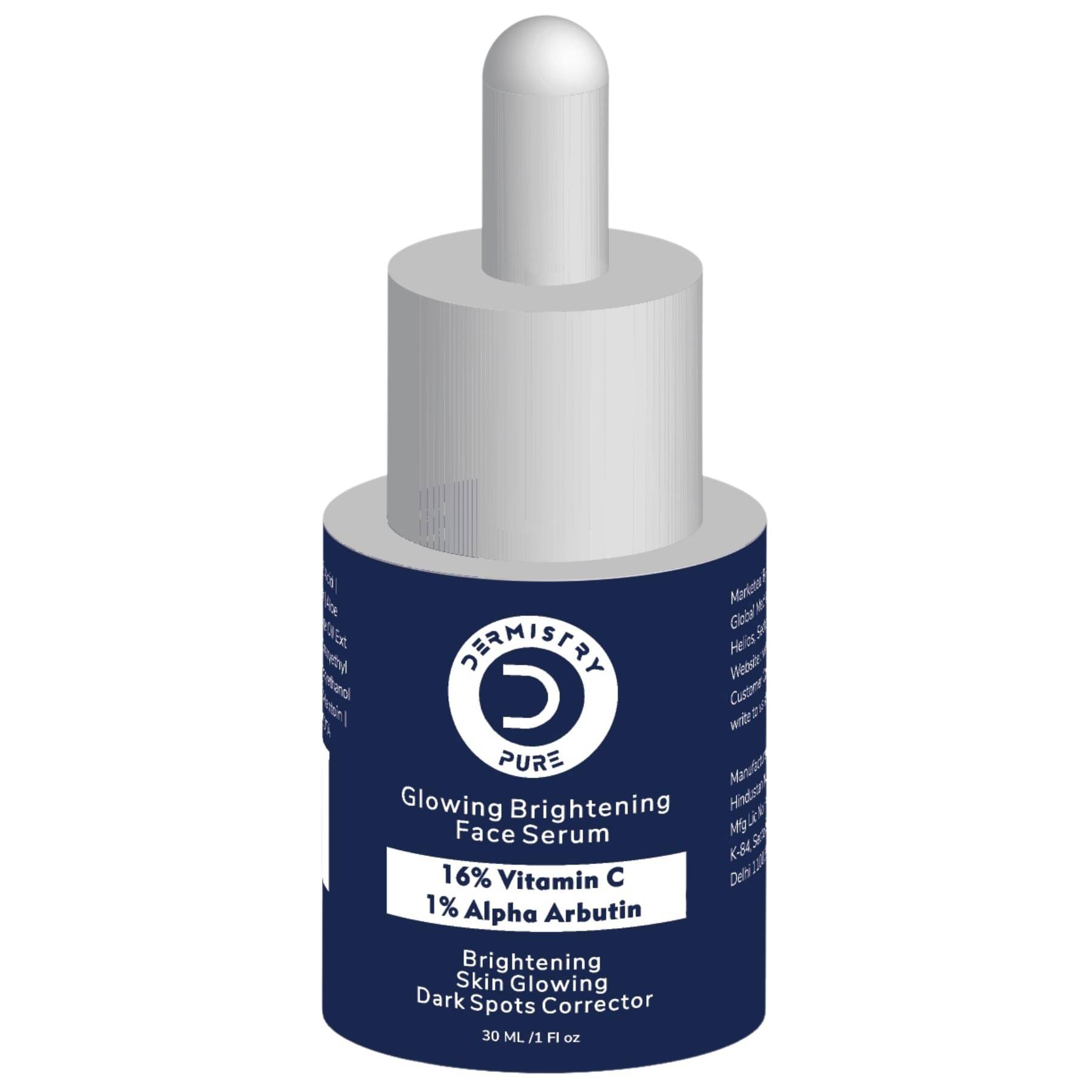     			Dermistry 16% Vitamin C 1% Alpha Arbutin Skin Whitening Lightening Brightening Instant Glowing Fairness Face Serum for Removes Pigmentation Dull Skin Dark Spots Correcting Skin Radiance Sun Damage Repair-30ml