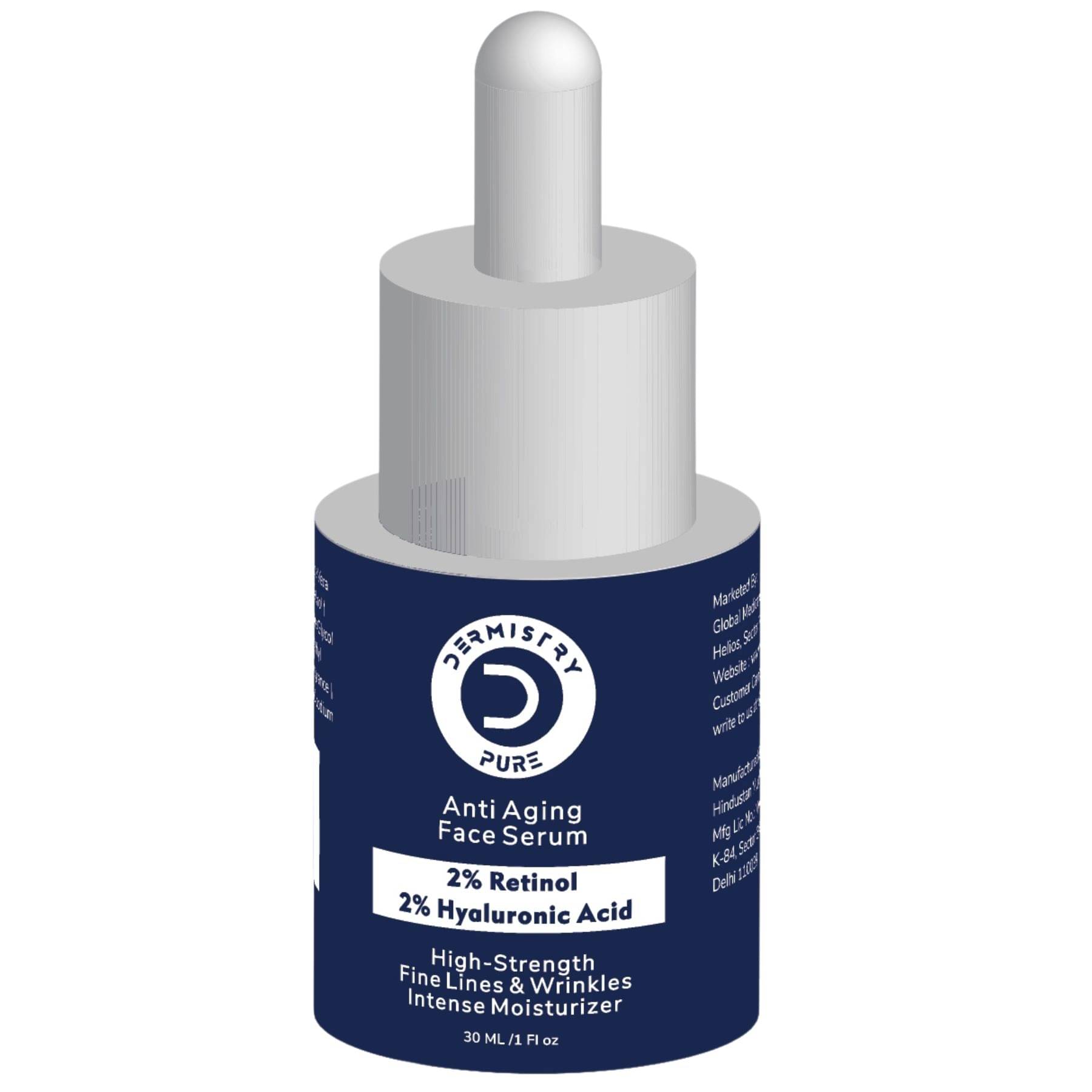 Dermistry Pure 2% Reti@nol 2% Hyaluronic Acid High-Strength Anti Aging Ageing Face Serum Removes Fine Lines & Wrinkles Skin Deep Hydration Intense Moisturizer 30ml     			Dermistry Pure 2% Reti@nol 2% Hyaluronic Acid High-Strength Anti Aging Ageing Face Serum Removes Fine Lines & Wrinkles Skin Deep Hydration Intense Moisturizer 30ml