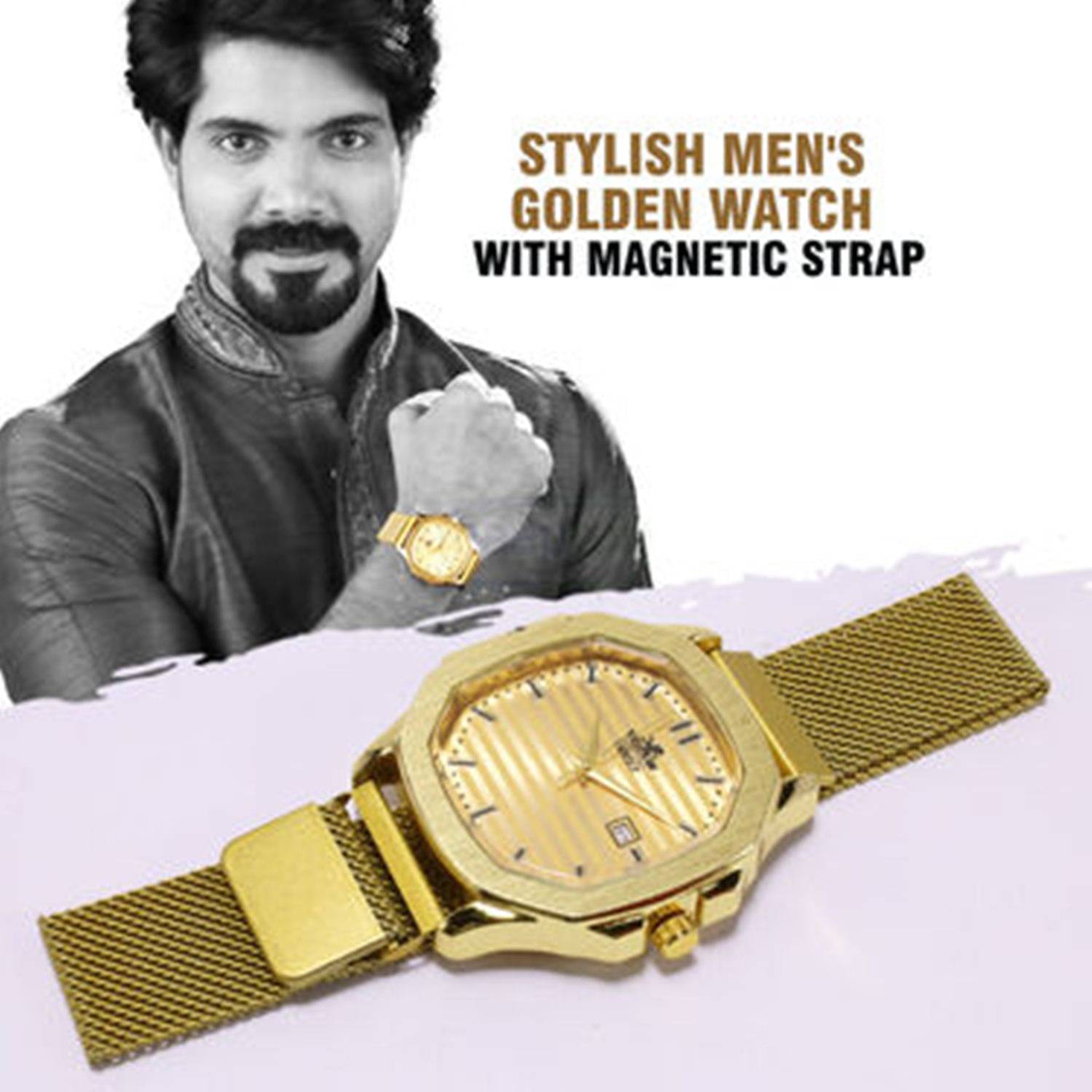     			Fadiso Fashion Gold Metal Analog Men's Watch