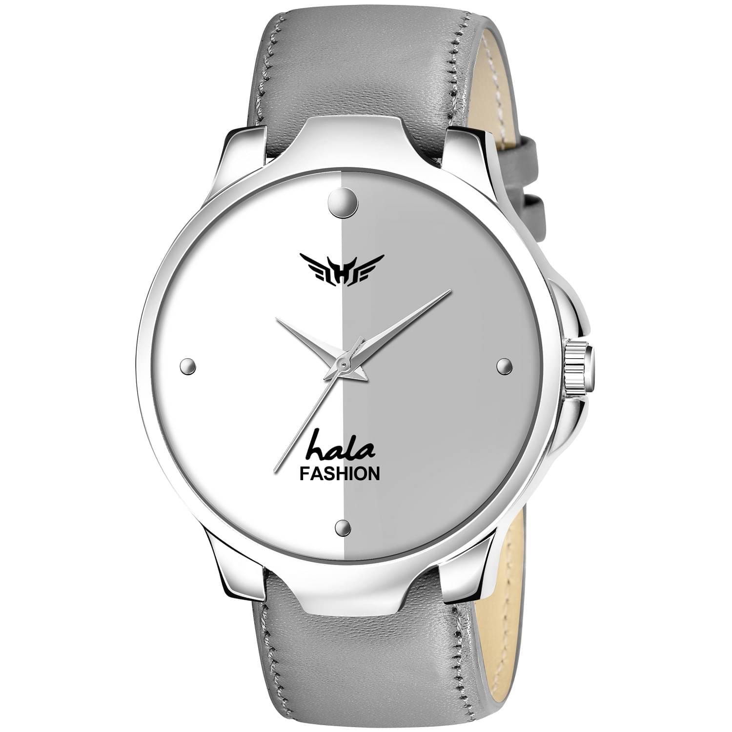     			Hala Light Grey Leather Analog Men's Watch