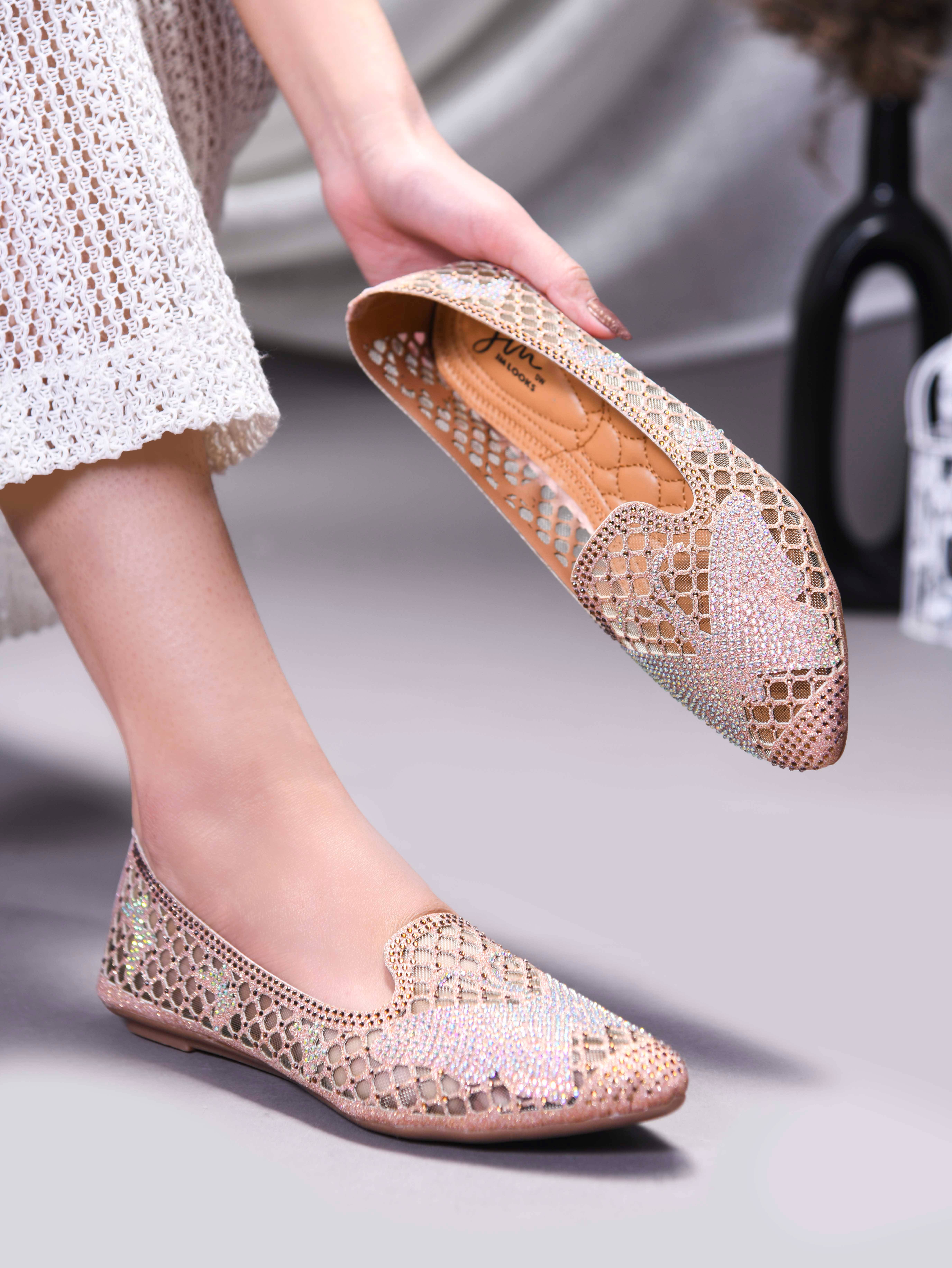 JM Looks Peach Women's Ethnic Ballerinas JM Looks Peach Women's Ethnic Ballerinas