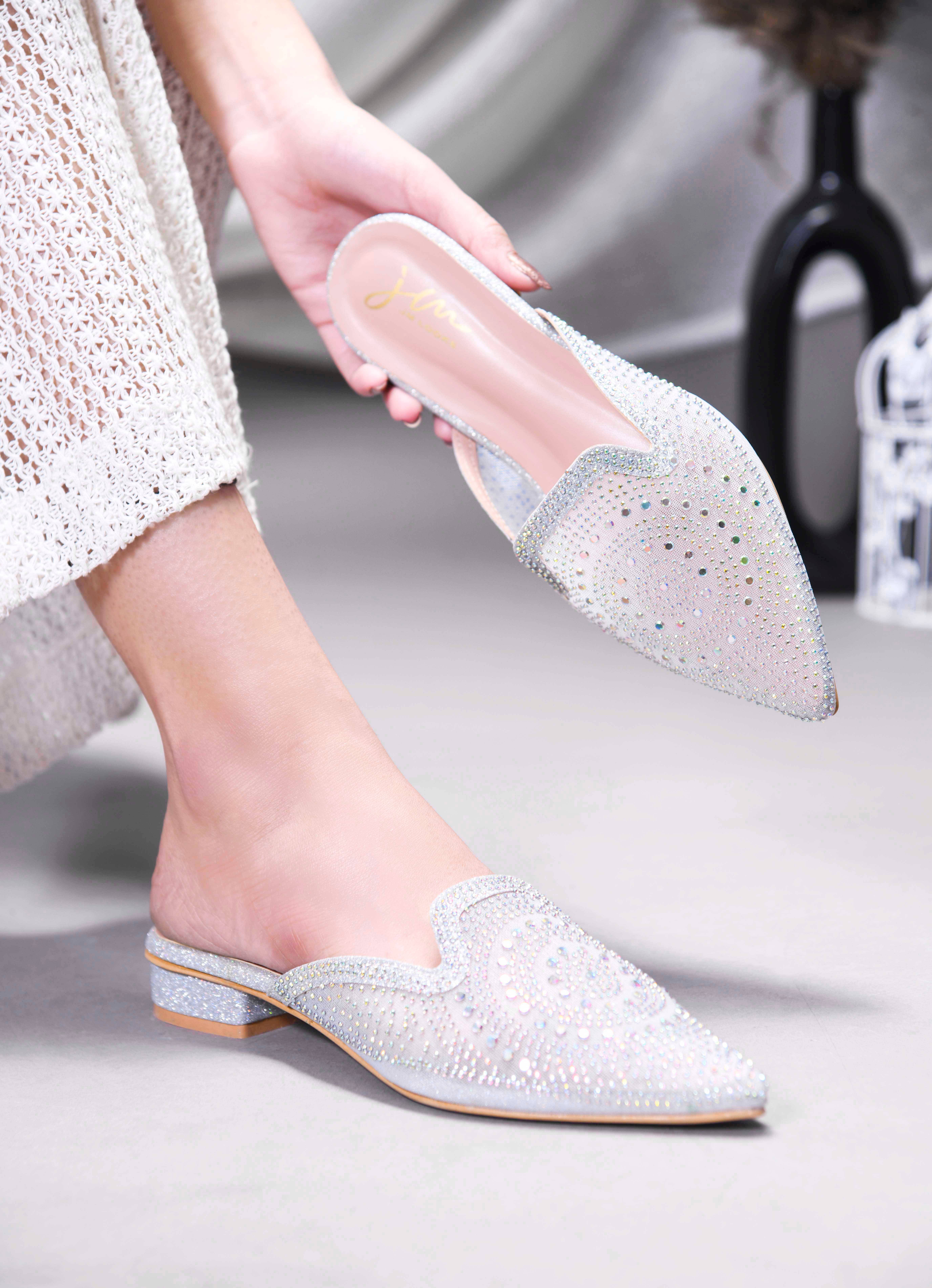 JM Looks Silver Women's Ethnic Ballerinas JM Looks Silver Women's Ethnic Ballerinas