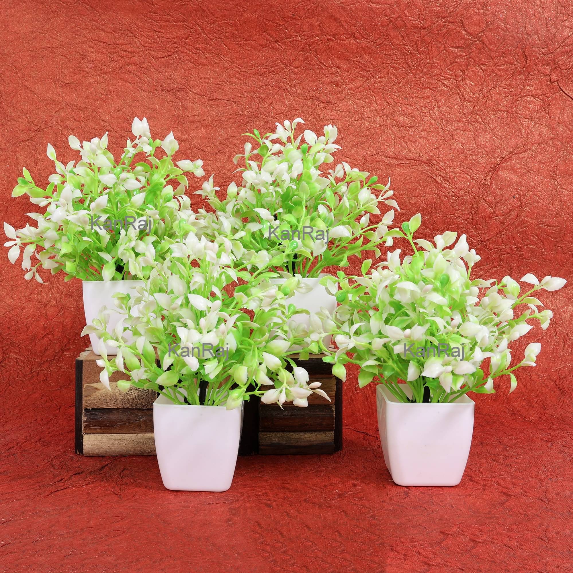     			KanRaj - Multicolor Wild Artificial Bonsai ( Pack of 4 )